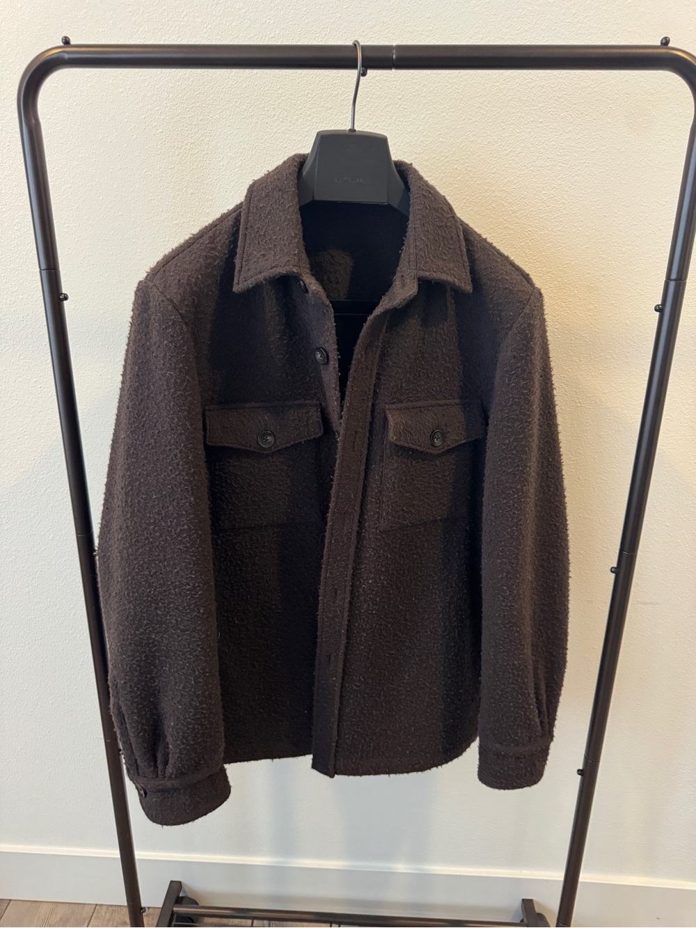 Suitsupply Dark Brown Casentino Wool Shirt Jacket